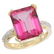 5.52 CTW Pink Topaz & Diamond Ring 10K Yellow Gold -