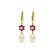 Genuine 9.01 ctw Ruby, Pearl & Diamond Earrings 14KT