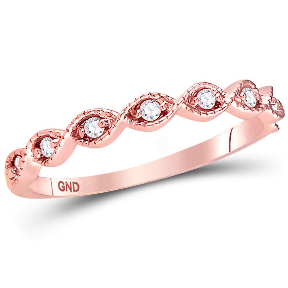 Diamond Classic Stackable Band Ring 1/10 Cttw 14kt Rose: REF-20K0R - SKU: GD118586 ---- Diamond Classic Stackable Band Ring 1/10 Cttw 14kt Rose Gold Gemstone Details 1/10 Carats total weight All diamonds are natural and conflict-free in origi