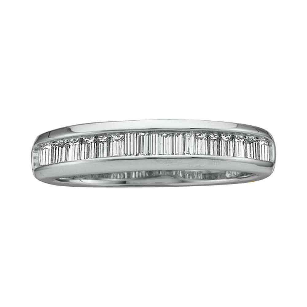 Baguette Diamond Wedding Anniversary Band 1/2 Cttw 14kt: REF-33K6R - SKU: GD20870 ---- Baguette Diamond Wedding Anniversary Band 1/2 Cttw 14kt White Gold Gemstone Details 1/2 Carats total weightAll diamonds are natural and conflict-free in o
