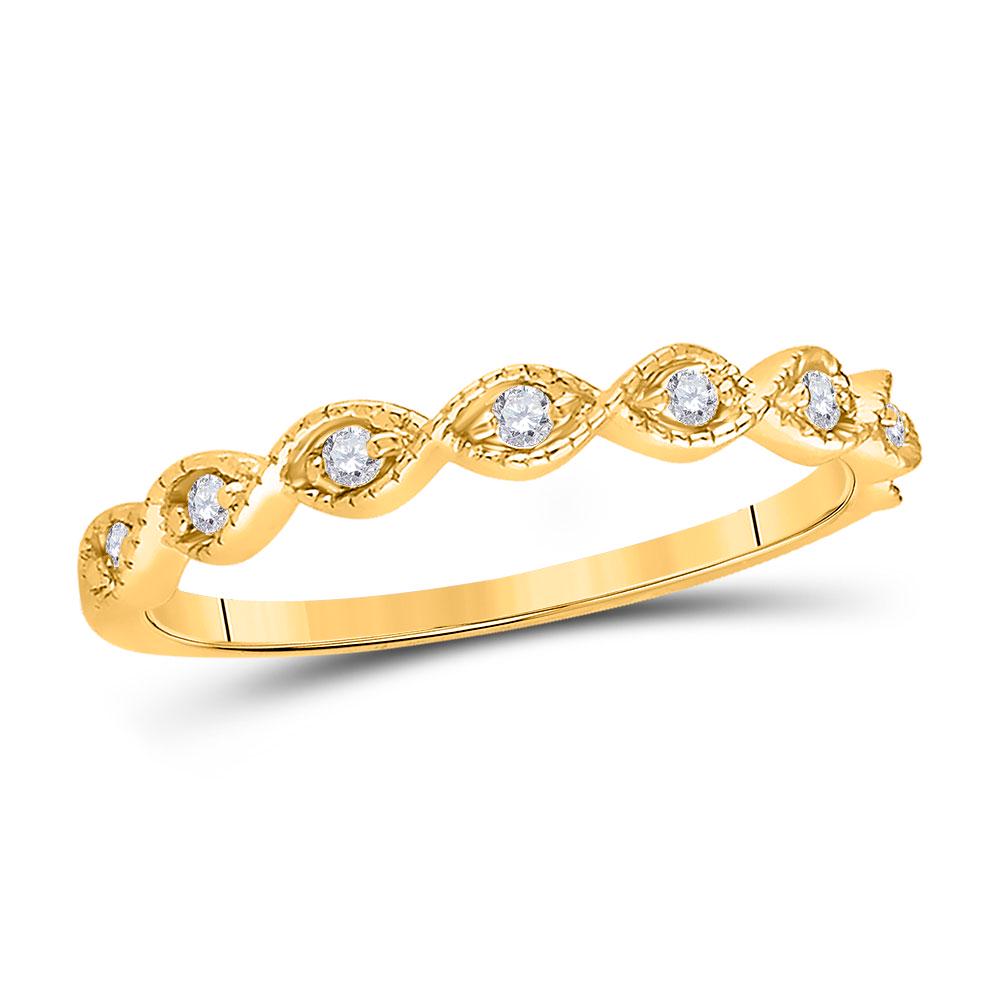 Diamond Classic Stackable Band Ring 1/10 Cttw 14kt: REF-20F0N - SKU: GD118584 ---- Diamond Classic Stackable Band Ring 1/10 Cttw 14kt Yellow Gold Gemstone Details 1/10 Carats total weight All diamonds are natural and conflict-free in ori