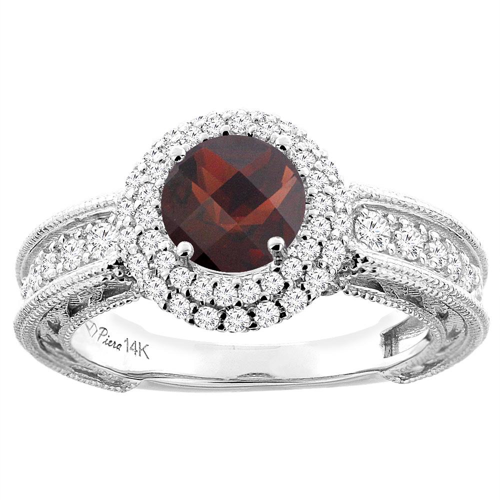1.51 CTW Garnet & Diamond Ring 14K White Gold: SKU: SC-CY410384 ---- 1.51 CTW Garnet & Diamond Ring 14K White Gold Manufacturer's Suggested Retail Price: $3480.00 Mainstone Type: Garnet @ 1.01 ctw Mainstone Color: Red Mainstone Clarity: Translucen