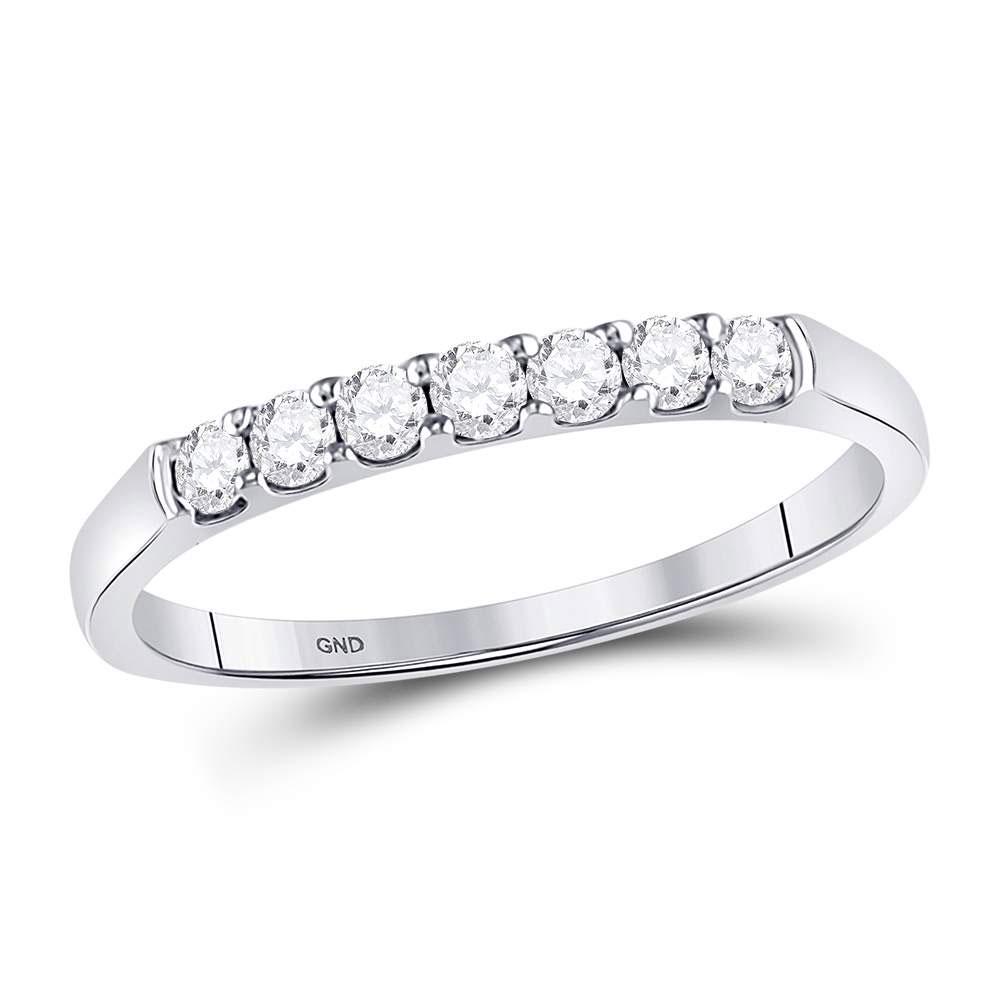 0.25 CTW Diamond Single Row Wedding Ring 14kt White: 0.25 CTW Diamond Single Row Wedding Ring 14kt White Gold - SKU: GD106224 Round Diamond 1/4 ct.t.w. I1-I2 clarity G-H color Prong setting Specifications