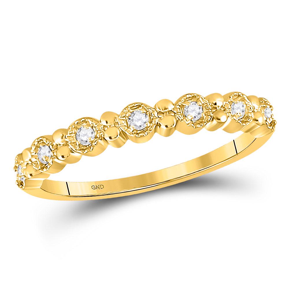 Diamond Stackable Band Ring 1/10 Cttw 10kt Yellow Gold: REF-11H8W - SKU: GD128677 ---- Diamond Stackable Band Ring 1/10 Cttw 10kt Yellow Gold Gemstone Details 1/10 Carats total weight All diamonds are natural and conflict-free in origin