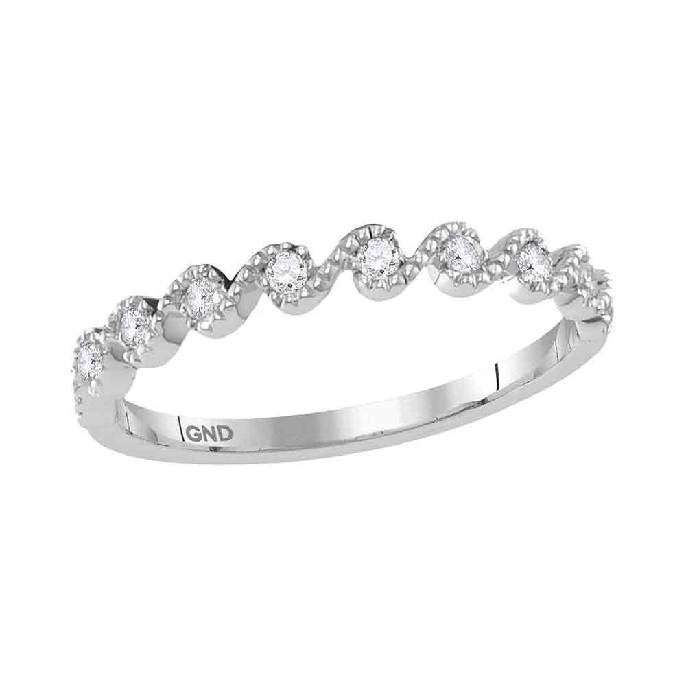 Diamond Cascading Stackable Band Ring 1/6 Cttw 10kt: REF-14N5F - SKU: GD118439 ---- Diamond Cascading Stackable Band Ring 1/6 Cttw 10kt White Gold Gemstone Details 1/6 Carats total weight All diamonds are natural and conflict-free in orig