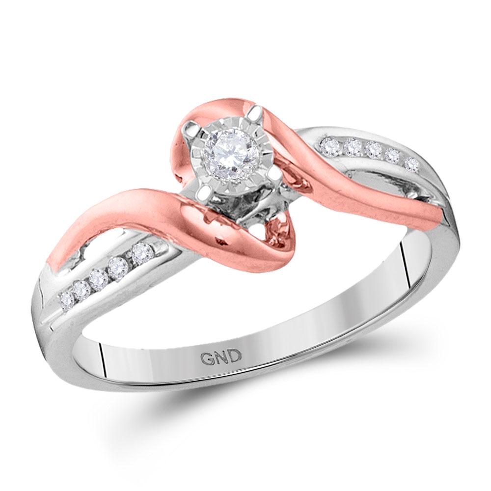 1/8 CTW Round Diamond Solitaire Bridal Wedding: REF-22R8H ---- 1/8 CTW Round Diamond Solitaire Bridal Wedding Engagement Ring 10kt Two-tone Gold Manufacturer Model: JSC-97203 Description 10kt