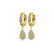 Genuine 1.58 ctw Opal & Diamond Earrings 14KT Yellow