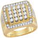 2 CTW Mens Round Diamond Square Cluster Ring 10kt