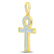 1/3 CTW Mens Round Diamond Ankh Cross Charm Pendant - 2