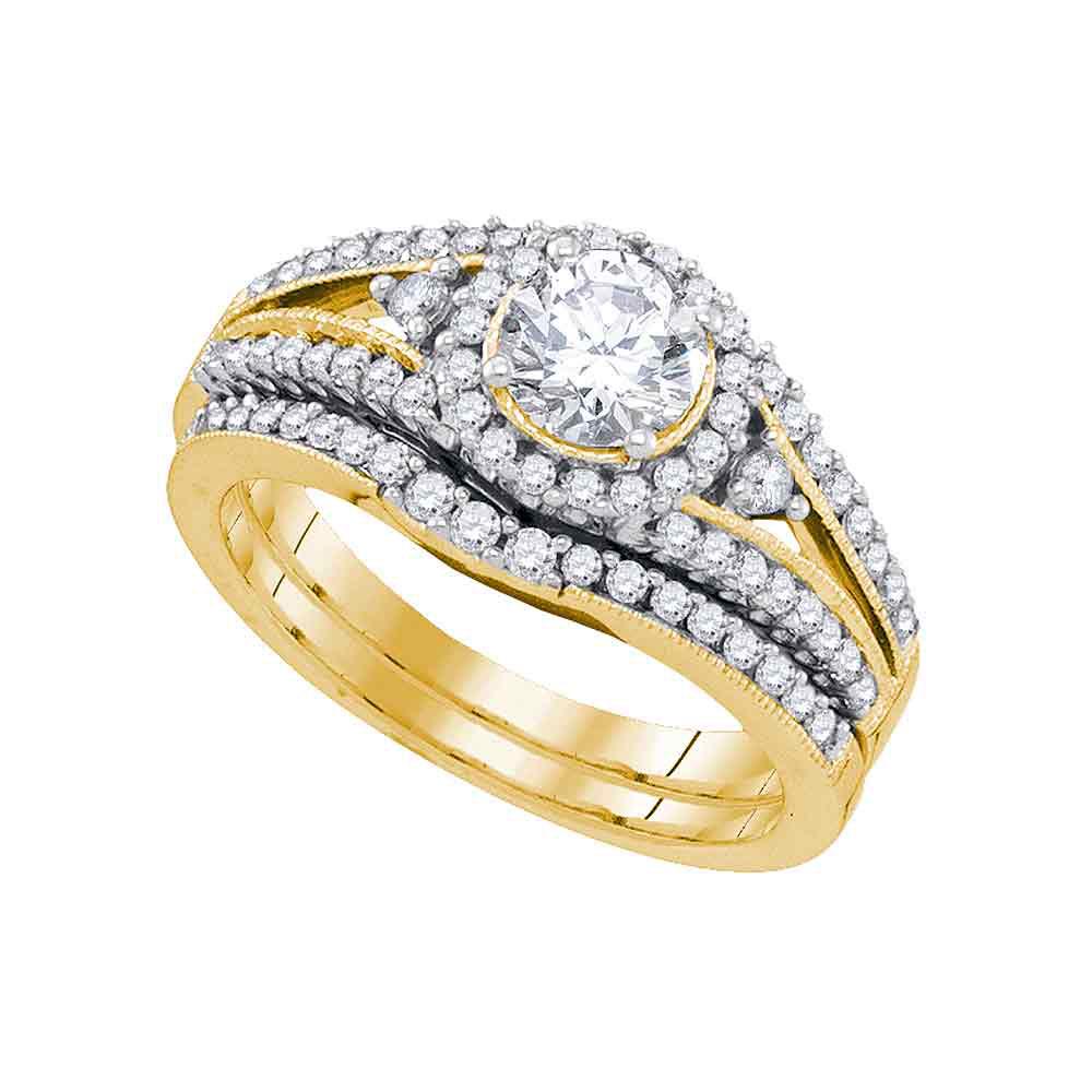 1 & 1/4 CTW Round Diamond Bridal Wedding Engagement: REF-203M9A ---- 1 & 1/4 CTW Round Diamond Bridal Wedding Engagement Ring 14kt Yellow Gold Manufacturer Model: JSC-90085 Description 14kt Yellow
