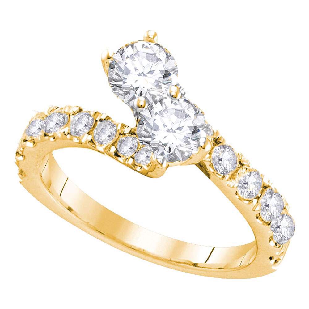 1 CTW Round Diamond 2-stone Bridal Wedding Engagement: REF-95T9K ---- 1 CTW Round Diamond 2-stone Bridal Wedding Engagement Ring 14kt Yellow Gold Manufacturer Model: JSC-111802 Description 14kt Yello