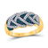 3/8 CTW Round Blue Color Enhanced Diamond Braid Ring