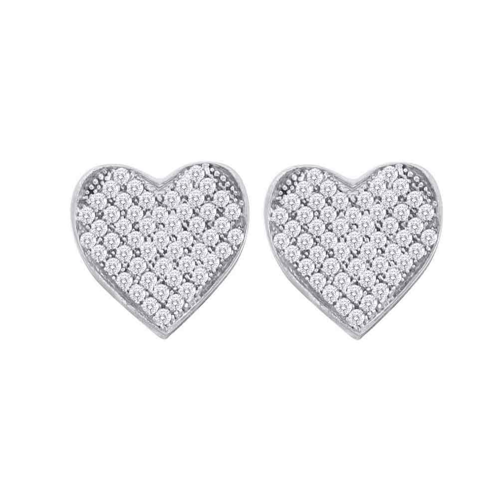 1/10 CTW Round Diamond Heart Cluster Screwback Earrings: REF-9W6F ---- 1/10 CTW Round Diamond Heart Cluster Screwback Earrings 10kt White Gold Manufacturer Model: JSC-50136 Description 10kt White Gold