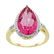5.55 CTW Pink Topaz & Diamond Ring 10K Yellow Gold -