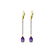 Genuine 3.6 ctw Amethyst & Diamond Earrings 14KT Yellow