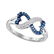 Womens Round Blue Color Enhanced Diamond Infinity Heart
