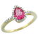 1.55 CTW Pink Topaz & Diamond Ring 10K Yellow Gold -