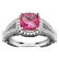 4.10 CTW Pink Topaz & Diamond Ring 10K White Gold -
