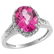 2.60 CTW Pink Topaz & Diamond Ring 14K White Gold -