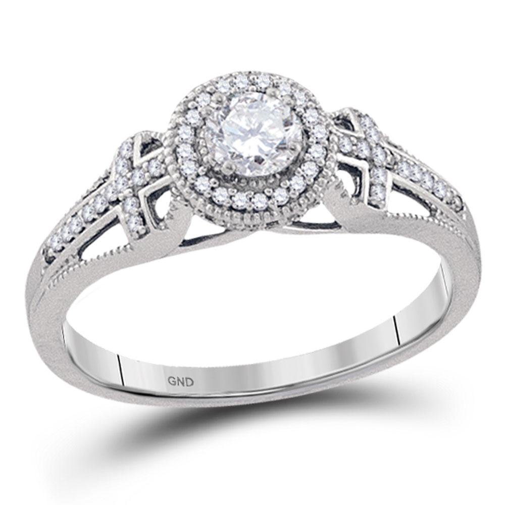 Round Diamond Bridal Wedding Engagement Anniversary: REF-48K5Y ---- Round Diamond Bridal Wedding Engagement Anniversary Ring 3/8 Cttw 10k White Gold Description 10k White Gold Round Diamond Bridal Wedding Eng