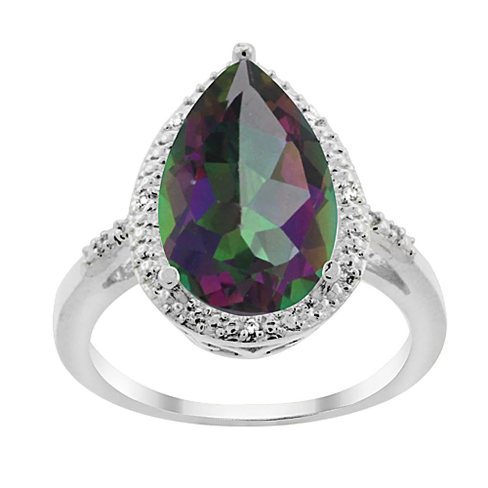 5.55 CTW Mystic Topaz & Diamond Ring 10K White Gold -: REF-34K8W - SKU: SC-CW908240 ---- 5.55 CTW Mystic Topaz & Diamond Ring 10K White Gold Manufacturer's Suggested Retail Price: $1140.00 Mainstone Type: Mystic Topaz @ 5.5 ctw Mainstone Color: Color-chan