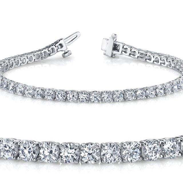 Natural 4.01ct VS2-SI1 Diamond Tennis Bracelet 18K: REF-348K6H - SKU: JF700034 ---- Natural 4.01ct VS2-SI1 Diamond Tennis Bracelet 18K White Gold Manufacturer's Suggested Retail Price: $13050.00 Total Diamond Weight: 4.01 carats Diamond Count: 57 Round