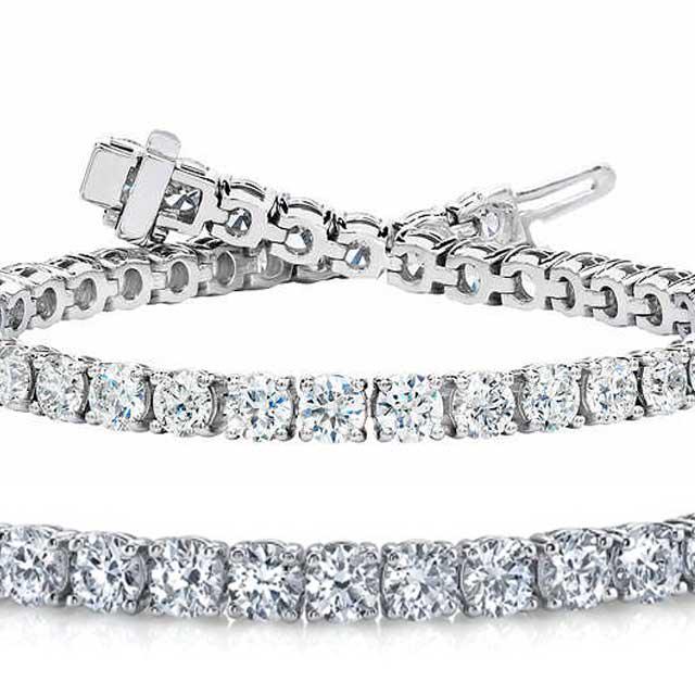 Natural 7ct VS2-SI1 Diamond Tennis Bracelet 14K White: REF-592R3N - SKU: JF700105 ---- Natural 7ct VS2-SI1 Diamond Tennis Bracelet 14K White Gold Manufacturer's Suggested Retail Price: $22200.00 Total Diamond Weight: 7 carats Diamond Count: 46 Round Diamo