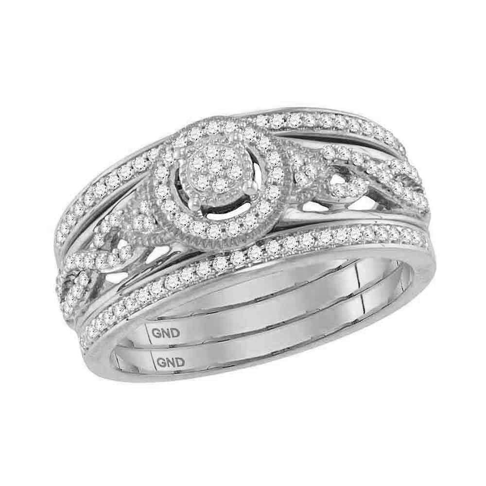 Diamond Bridal Wedding Ring Band Set 1/3 Cttw 10KT: Diamond Bridal Wedding Ring Band Set 1/3 Cttw 10KT White Gold Manufacturer Suggested Retail Price: $ 1760.00 10kt White Gold Round Diamond Bridal Wedding Ring Band Set 1/3 Cttw. Combined diamond weigh