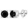 Black Color Enhanced Diamond Solitaire Stud Earrings 1