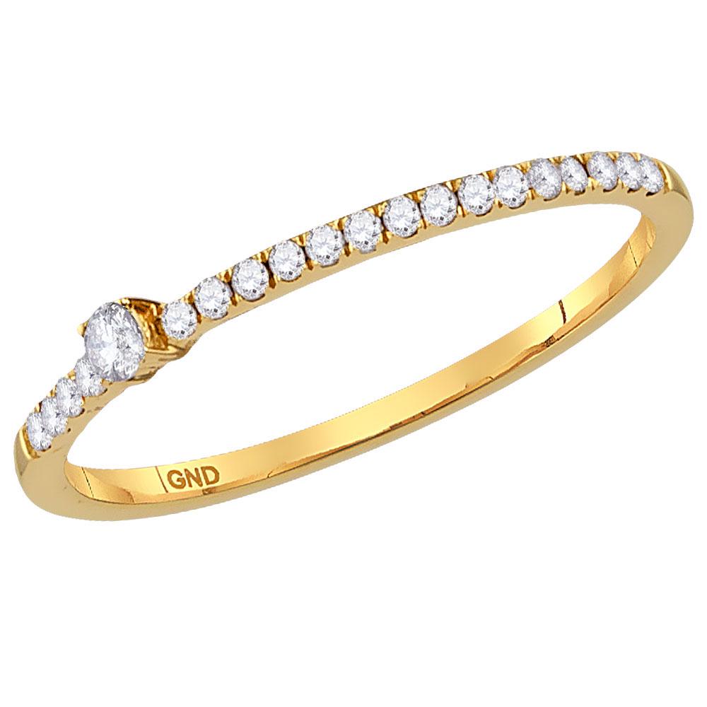 Round Diamond Solitaire Stackable Band Ring 1/6 Cttw: Round Diamond Solitaire Stackable Band Ring 1/6 Cttw 10KT Yellow Gold Manufacturer Suggested Retail Price: $ 650.00 10kt Yellow Gold Womens Round Diamond Solitaire Stackable Band Ring 1/6 Cttw. Combin