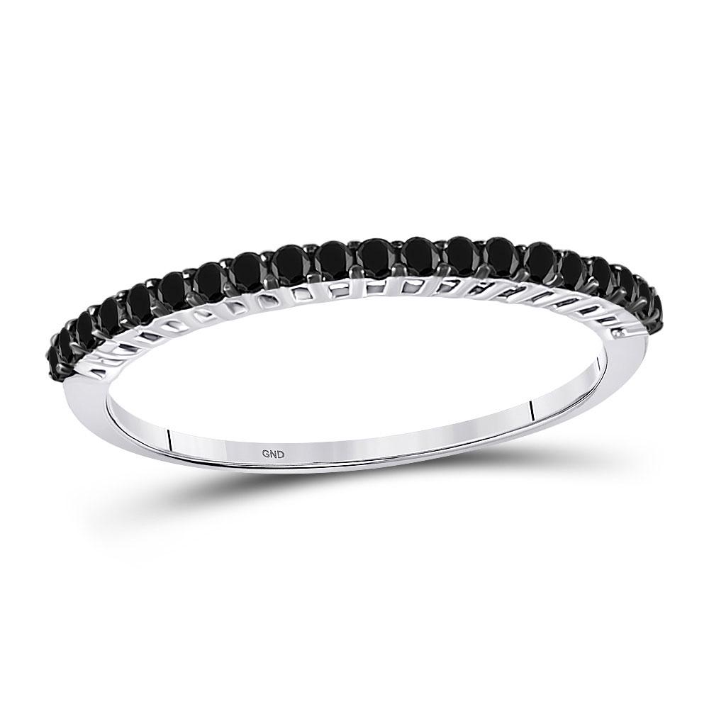 Round Black Color Enhanced Diamond Single Row Band 1/4: Round Black Color Enhanced Diamond Single Row Band 1/4 Cttw 10KT White Gold Manufacturer Suggested Retail Price: $ 590.00 10kt White Gold Womens Round Black Color Enhanced Diamond Single Row Band 1/4 