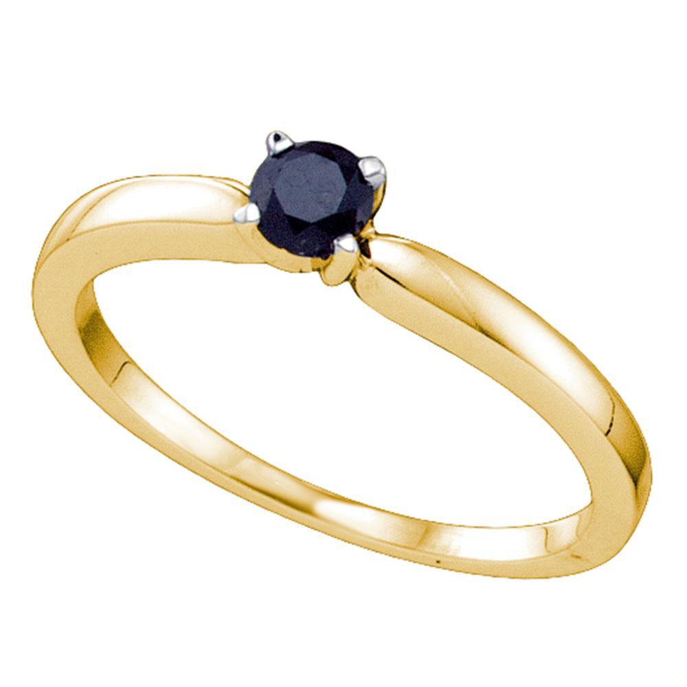 Black Color Enhanced Diamond Solitaire Bridal: Black Color Enhanced Diamond Solitaire Bridal Engagement Ring 1/4 Ctw 10KT Yellow Gold Manufacturer Suggested Retail Price: $ 500.00 10kt Yellow Gold Round Black Color Enhanced Diamond Solitaire Brida