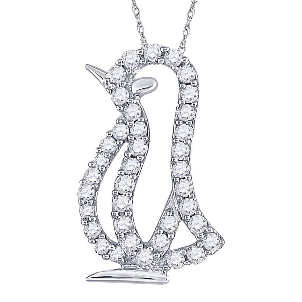 Round Diamond Penguin Bird Animal Pendant 1/6 Cttw 10KT: Round Diamond Penguin Bird Animal Pendant 1/6 Cttw 10KT White Gold Manufacturer Suggested Retail Price: $ 590.00 10kt White Gold Womens Round Diamond Penguin Bird Animal Pendant 1/6 Cttw. Combined dia