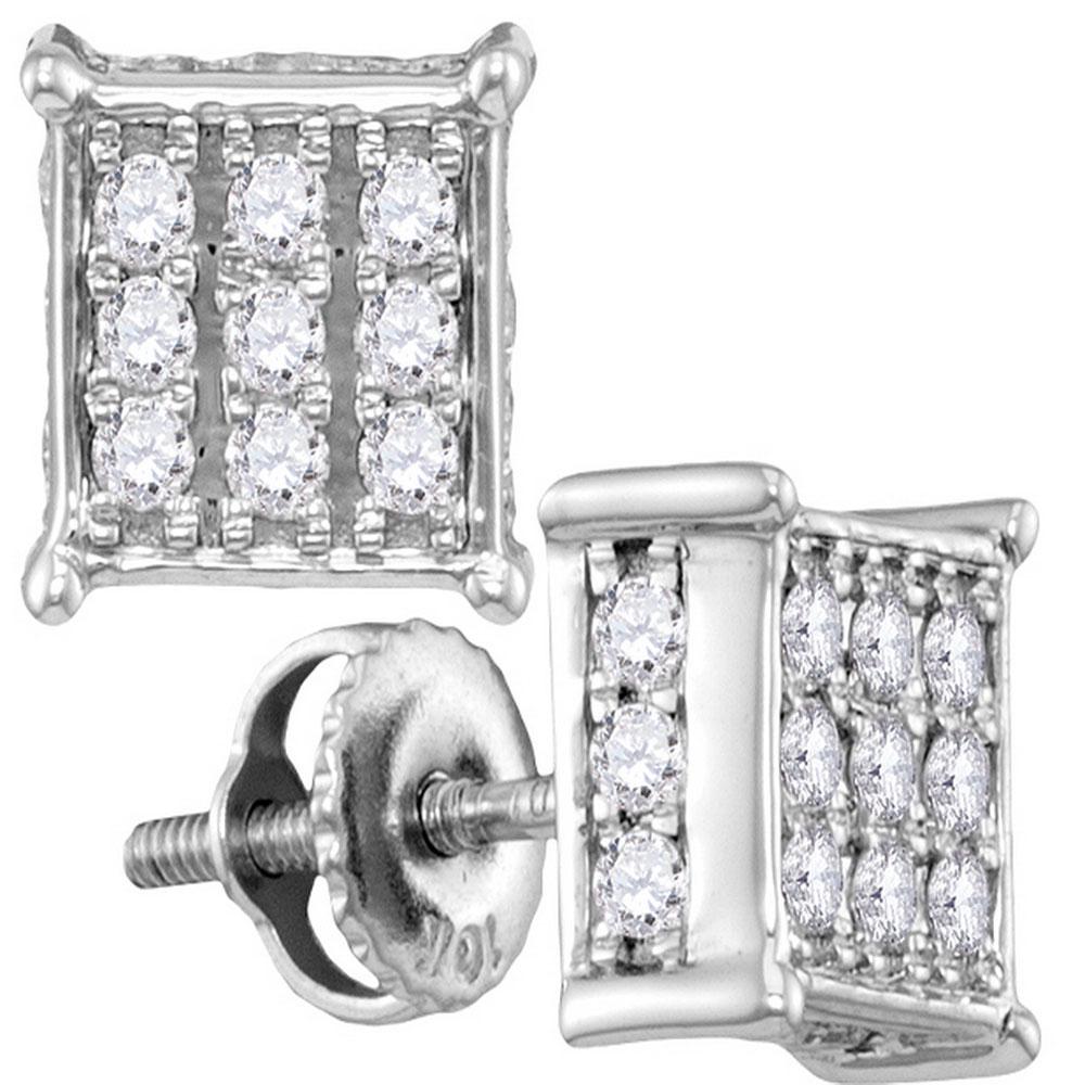 Round Diamond Square Cluster Stud Earrings 1/2 Cttw: Round Diamond Square Cluster Stud Earrings 1/2 Cttw 10KT White Gold Manufacturer Suggested Retail Price: $ 1760.00 10kt White Gold Womens Round Diamond Square Cluster Stud Earrings 1/2 Cttw. Combined