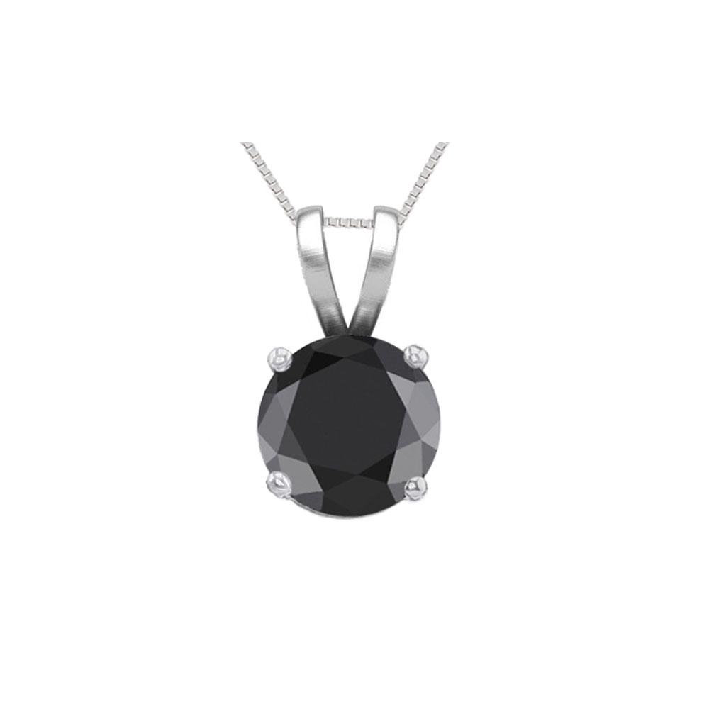 14K White Gold 0.58 ct Black Diamond Solitaire Necklace - REF-42A2V: REF-42A2V - SKU: WJ13276 ---- 14K White Gold 0.58 ct Black Diamond Solitaire Necklace Manufacturer's Suggested Retail Price: $1280.00 14K White Gold Jewelry 0.58 ct Black Diamond Solitaire Necklace Di