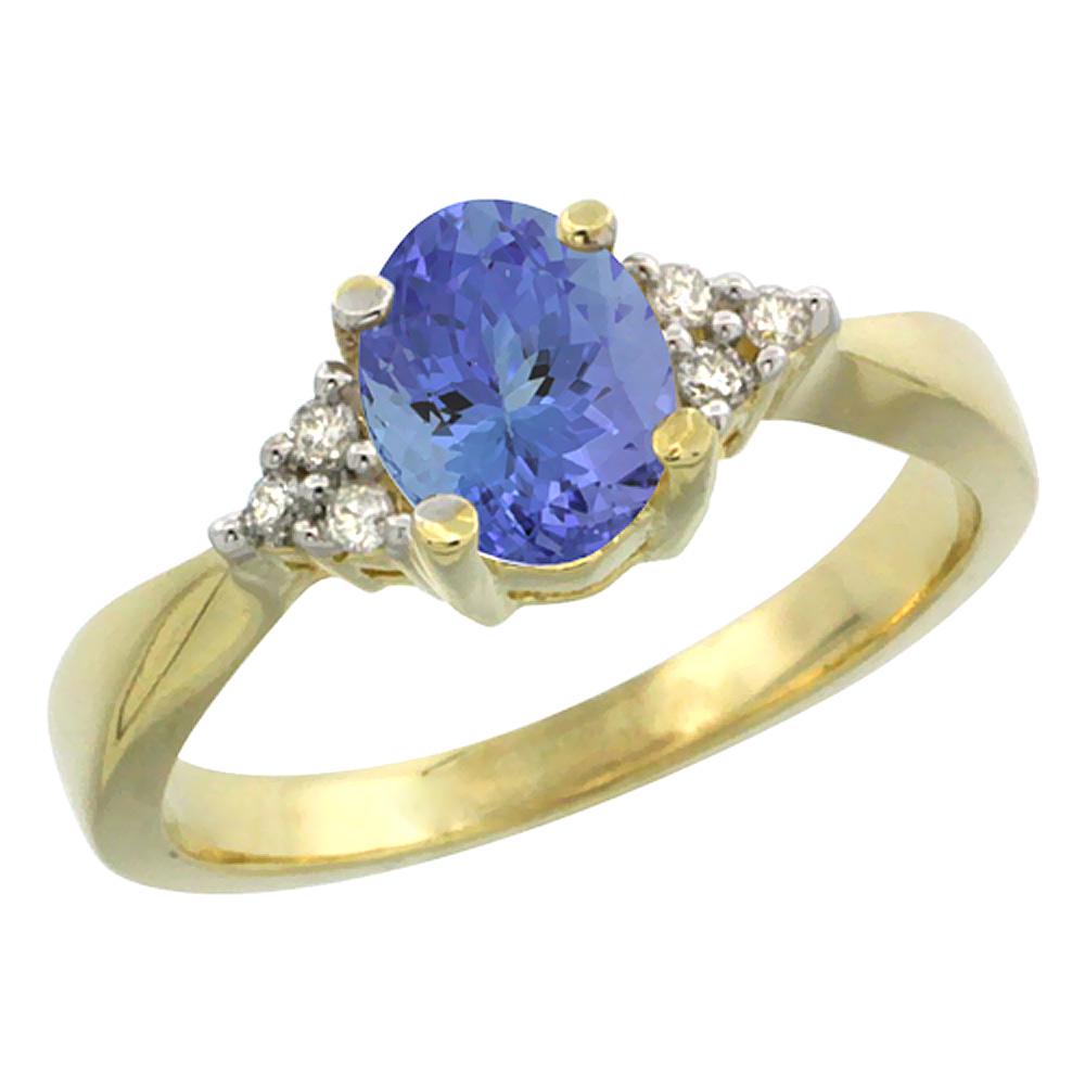 0.83 CTW Tanzanite & Diamond Ring 14K Yellow Gold - REF-43V2R: REF-43V2R - SKU: SC-CY448168 ---- 0.83 CTW Tanzanite & Diamond Ring 14K Yellow Gold Manufacturer's Suggested Retail Price: $1410.00 Mainstone Type: Tanzanite @ 0.77 ctw Mainstone Color: blue Mainstone