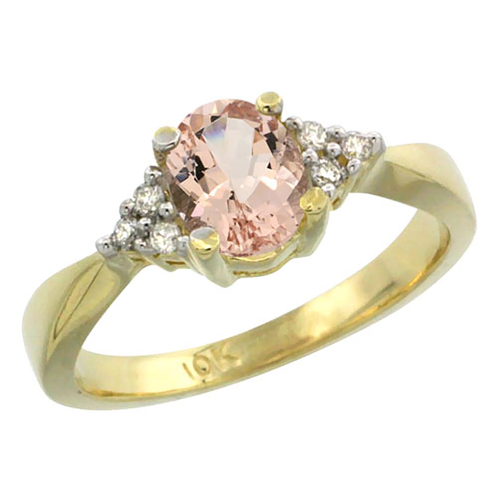 0.73 CTW Morganite & Diamond Ring 10K Yellow Gold - REF-30F8N: REF-30F8N - SKU: SC-CY913168 ---- 0.73 CTW Morganite & Diamond Ring 10K Yellow Gold Manufacturer's Suggested Retail Price: $990.00 Mainstone Type: Morganite @ 0.67 ctw Mainstone Color: peach Mainstone