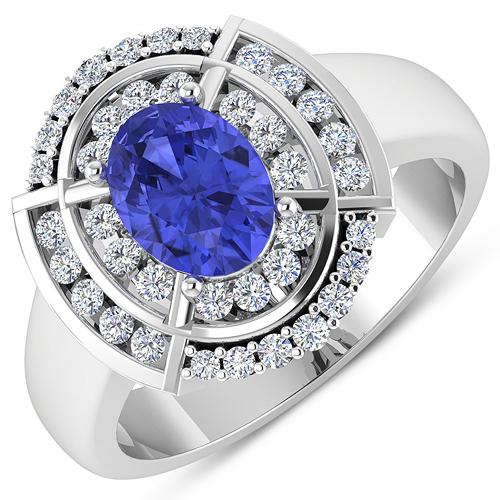 Natural 2.77 CTW Tanzanite & Diamond Ring 14K White Gold - REF-70T2H: REF-70T2H - Natural 2.77 CTW Tanzanite & Diamond Ring 14K White Gold - REF-70T2H Maufacturer's Suggested Retail Prce: $ 2100 SKU: QR24212WD-14KW-SM-TAN-OV8x6mm Tanzanite Oval/8x6mm - 1/2.30 ctw Natura