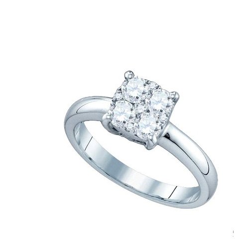 18K White Gold Jewelry 0.68 ctw Diamond Ladies Ring -: REF#V96T1Manufacturer's Suggested Retail Price - $5760.00 SKU#W80H0-7737618K White Gold Jewelry 0.68 ctw Diamond Ladies Ring - WJA77376Main Stone: DiamondMain Stone Total Weight: 0.68 ctwDiamond Colo
