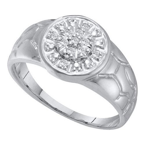 10K White Gold Jewelry 0.12 ctw Diamond Men's Ring -: REF#Y18H1Manufacturer's Suggested Retail Price - $1360.00 SKU-GD#13101