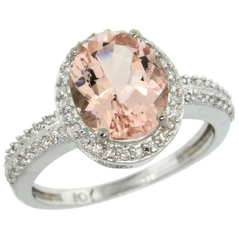 Natural 2.56 ctw Morganite & Diamond Engagement Ring: REF#X49R9 Manufacturer's Suggested Retail Price - $3780.00 Manufacturer's Suggested Retail Price - $1890.00 Natural 2.56 ctw Morganite & Diamond Engagement Ring 14K White Gold Gemstone: Natural Oval-s