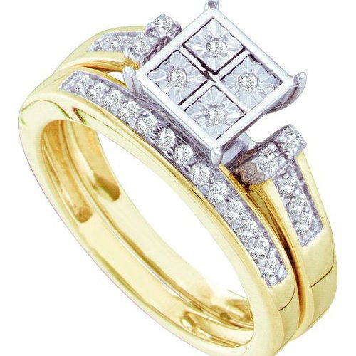 10K White Gold Jewelry 0.28 ctw Diamond Bridal Ring Set: REF#X30R1Manufacturer's Suggested Retail Price - $2280.00 SKU-GD#45963