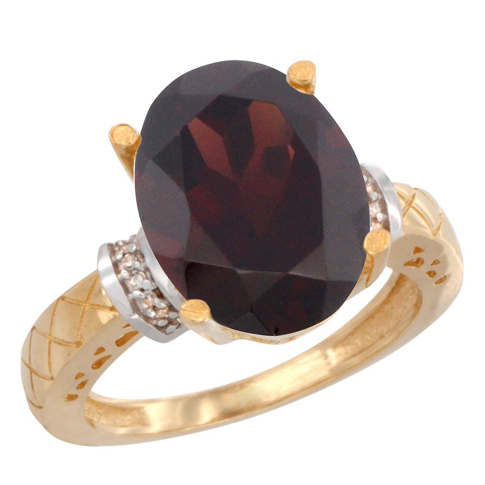 Natural 5.53 ctw Garnet & Diamond Engagement Ring 10K: REF#Y40H4 Manufacturer's Suggested Retail Price - $3060.00 Natural 5.53 ctw Garnet & Diamond Engagement Ring 10K Yellow Gold Gemstone: Natural Oval-shape Garnet @ 5.48 ctw Diamond: Natural White-diamo