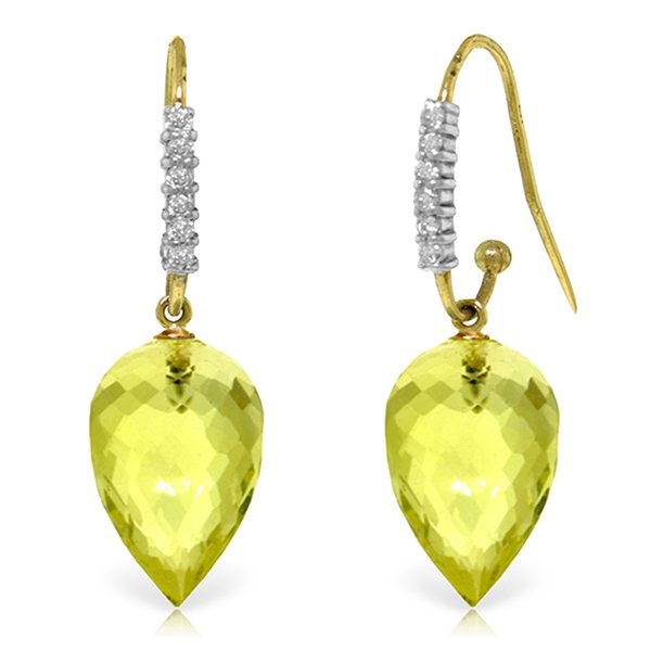 Genuine 18.18 ctw Lemon Quartz & Diamond Earrings: REF#46F7Z Manufacturer's Suggested Retail Price - $2990.00 Genuine 14K Yellow Gold 18.18 ctw Lemon Quartz & Diamond Earrings Diamond and/or Gemstone: Lemon Quartz & Diamond Diamond color: J-K Diamond 