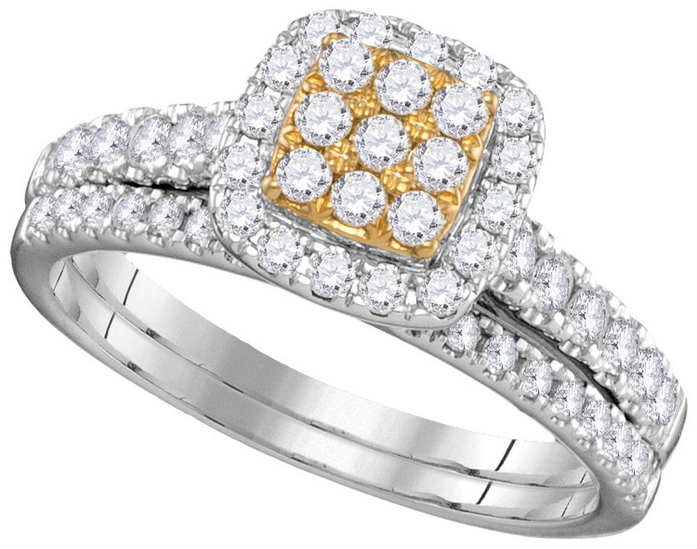 0.75 CTW Diamond Bridal Set Ring 14KT Two-tone Gold -: REF#98Y8ZManufacturer's Suggested Retail Price: $3840.00Stone 2: DiamondStone Carat Total Weight: 0.75 ctwMetal Type: 14KT Two-tone GoldProduct Type: Bridal Set Ring