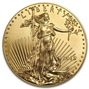 One pc. 2015 1 oz .9167 Fine Gold American Eagle BU: One pc. 2015 1 oz .9167 Fine Gold American Eagle BUOne pc. 1 oz .9167 Fine Gold American Eagle BU - 2015