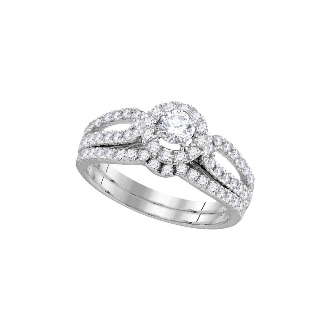 Natural 1.0 ctw Diamond Bridal Set Ring 14K White Gold: GD111708-REF#125K9T Manufacturer's Suggested Retail Price: $7550.00 Natural 1.0 ctw Diamond Bridal Set Ring 14K White Gold Product Condition: Brand New Product Type: Bridal Set Ring Diamond Weight: 1.