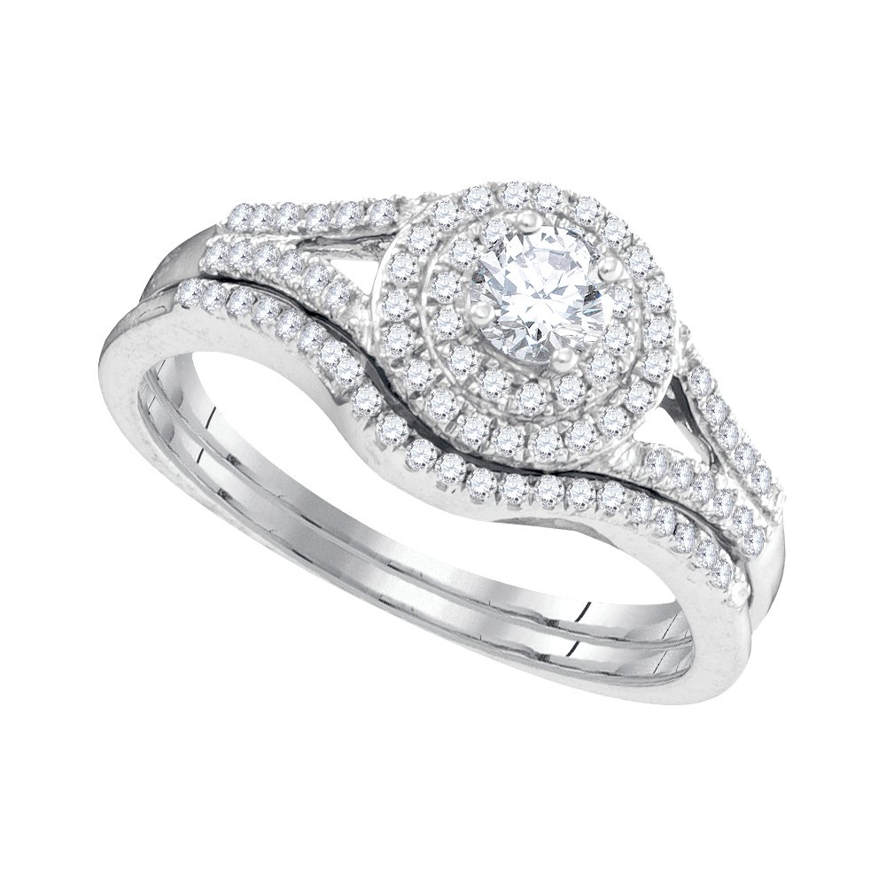 Natural 0.50 ctw Diamond Bridal Set Ring 10K White Gold: GD95296-REF#62N9F Manufacturer's Suggested Retail Price: $3770.00 Natural 0.50 ctw Diamond Bridal Set Ring 10K White Gold Product Condition: Brand New Product Type: Bridal Set Ring Diamond Weight: 0.5