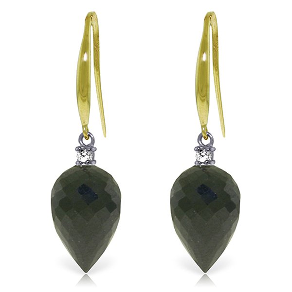 Genuine 24.6 ctw Black Spinel & Diamond Earrings: GG#4764 - REF#39P3H Manufacturer's Suggested Retail Price - $2490.00Genuine 14K Yellow Gold 24.6 ctw Black Spinel & Diamond EarringsDiamond and/or Gemstone: Black Spinel & DiamondDiamond color: J-KDi