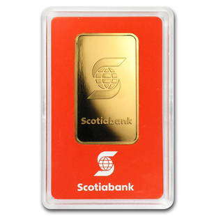 One pc. 1 oz .9999 Fine Gold Bar - Scotiabank In Assay: One pc. 1 oz .9999 Fine Gold Bar - Scotiabank In Assay